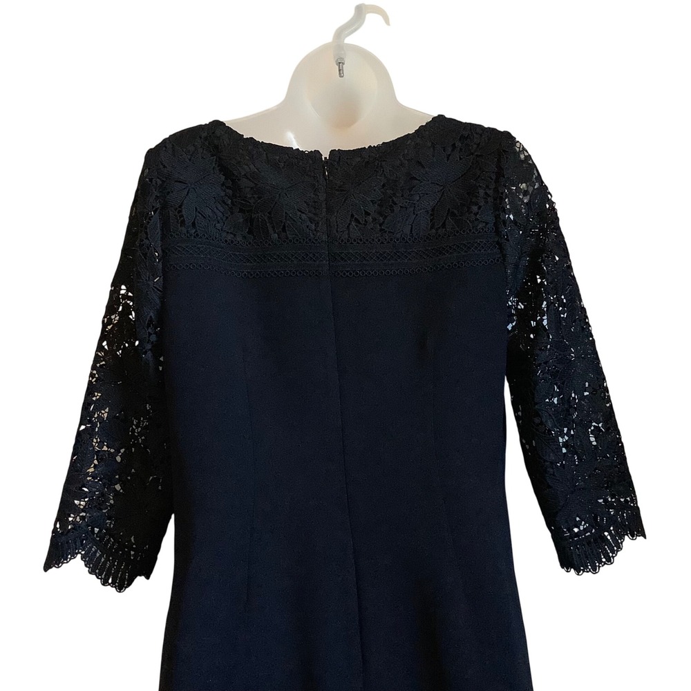 RSVP by Talbots Navy Blue Lace Sleeve Shift Dress Size 8P Cocktail Evening